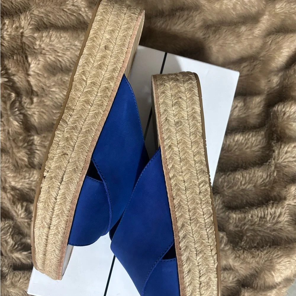 Dolce Vita Royal Blue Crossband Espadrille Slide Sandals